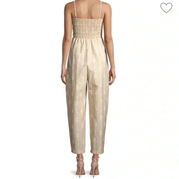 REBECCA TAYLOR
Tulip Smocked Jumpsuit in Color Marzipan Combo $295 Size M - Picture 3 of 7